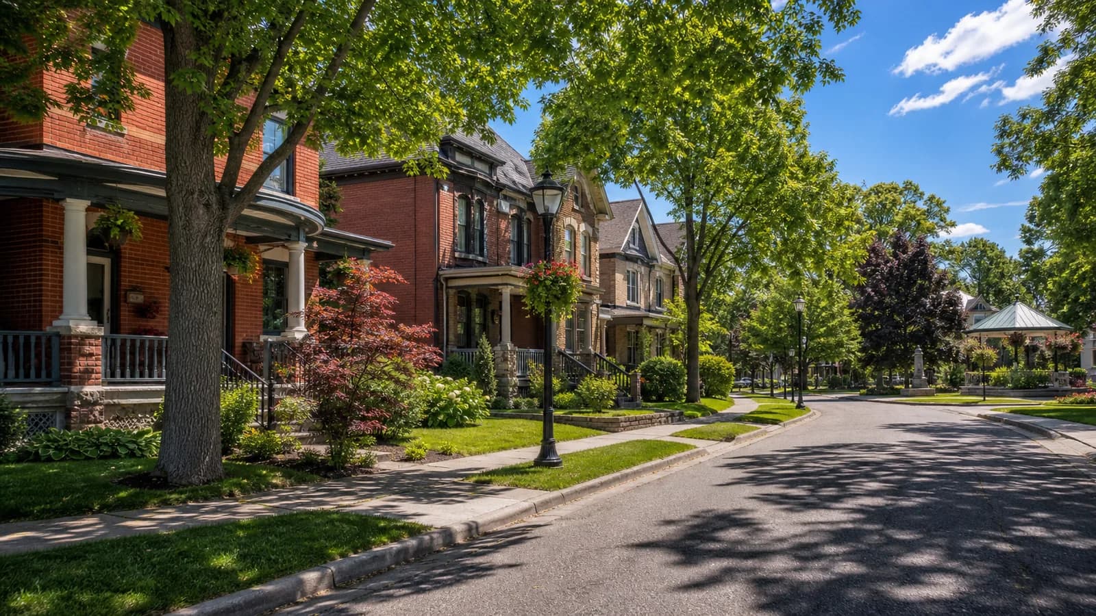 Heritage residential street in Downtown Brampton, Ontario